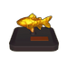 Golden White Cloud Minnow Statue