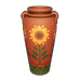 Sunflower Two-Handled Ceramic Vase